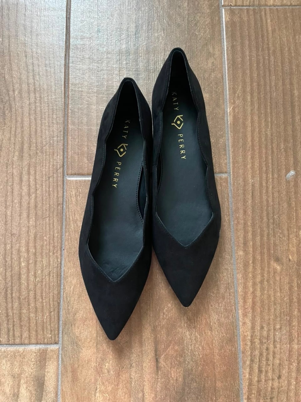 Katy Perry Collections The Hava Black Microsuade Pointed Ballet Flats